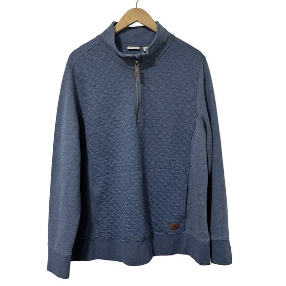 L.L. Bean Tops - LL Bean Women's Diamond Quilted 1/4 Zip Pullover Sweater Size 2X Blue Outdoors